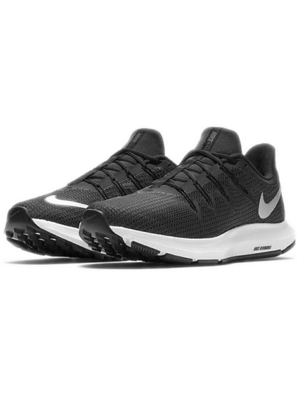 NIKE 9.5 Quest Slip Resistant Black Tan Knit Blue White Running Sneakers
